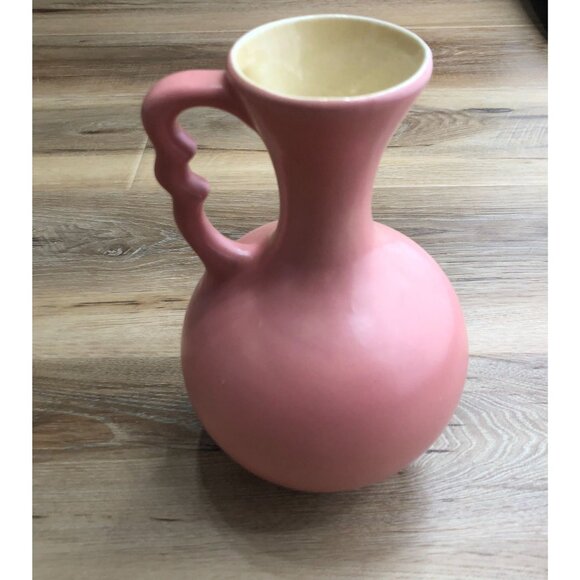 Vintage Red Wing Pottery Vase With Handle Pink Mid Century Modern Home Decor - Picture 2 of 7